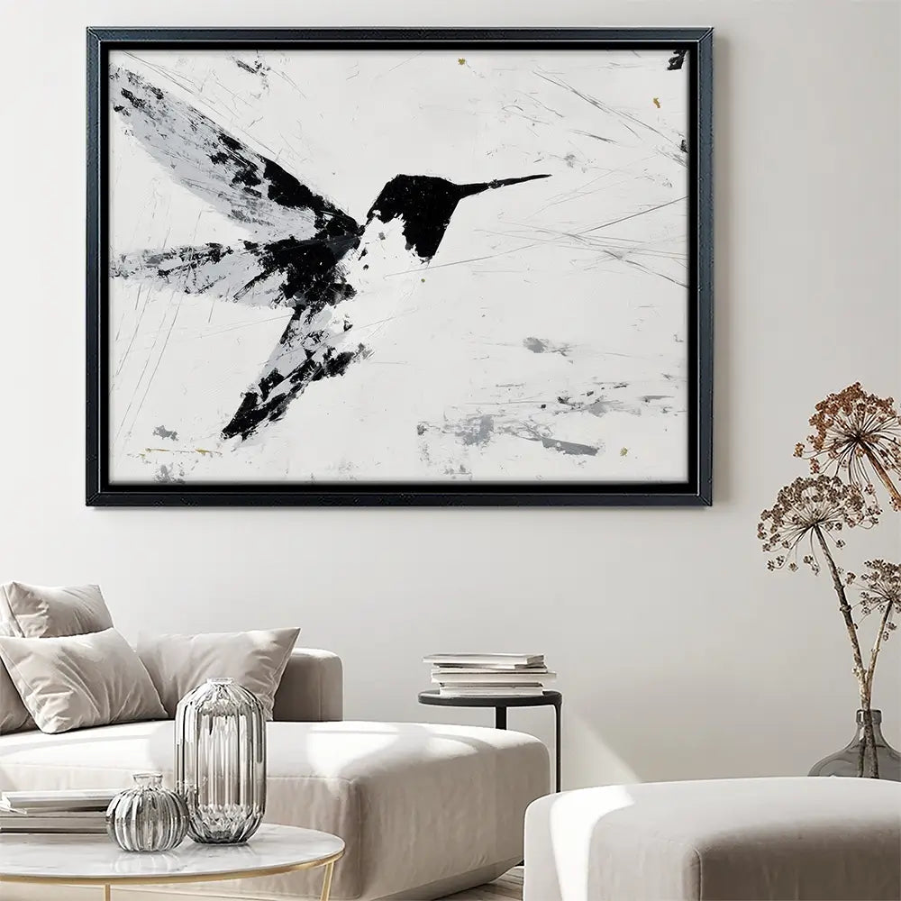 Hummingbird In Flight Canvas Print Hummingbird In Flight Canvas Print wall art product Chromatic Storm Studio