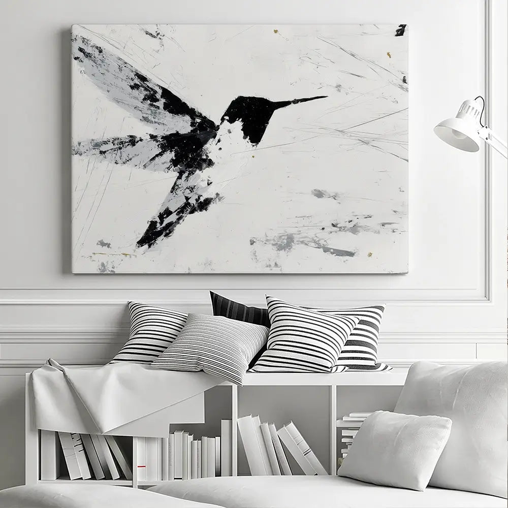 Hummingbird In Flight Canvas Print Hummingbird In Flight Canvas Print wall art product Chromatic Storm Studio