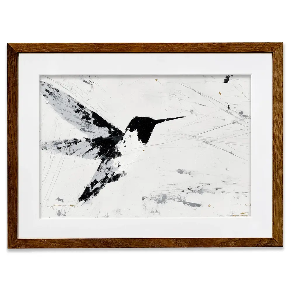 Hummingbird In Flight Framed Art Print Hummingbird In Flight Framed Art Print wall art product Chromatic Storm Studio