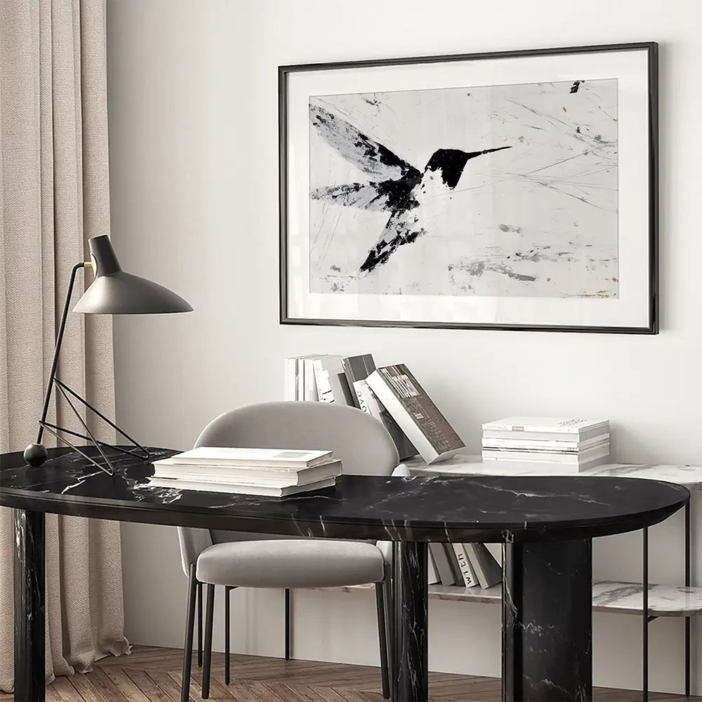 Hummingbird In Flight Framed Art Print Hummingbird In Flight Framed Art Print wall art product Chromatic Storm Studio