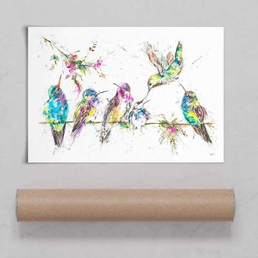 Hummingbirds Art Print Hummingbirds Art Print wall art product Nicola Jane Rowles