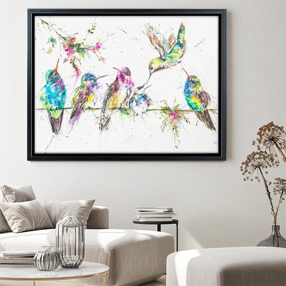 Hummingbirds Canvas Print Hummingbirds Canvas Print wall art product Nicola Jane Rowles