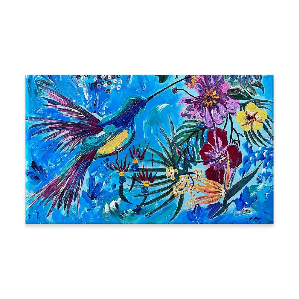 Hummingbirds In Flight Canvas Print Hummingbirds In Flight Canvas Print wall art product Jo Mulligan