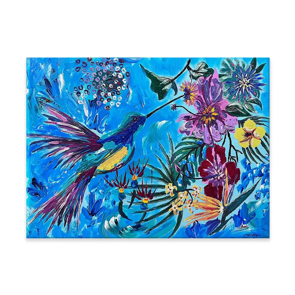 Hummingbirds In Flight Canvas Print Hummingbirds In Flight Canvas Print wall art product Jo Mulligan
