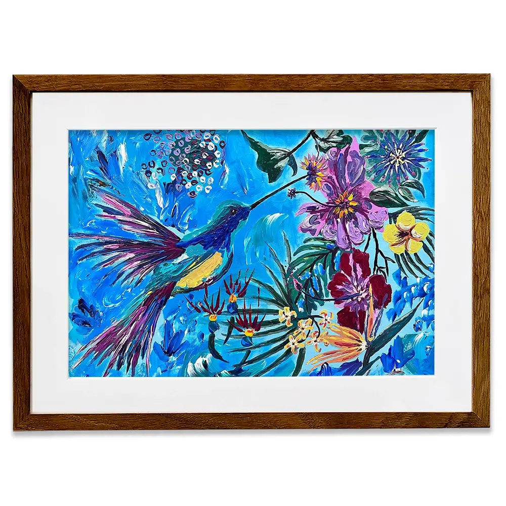 Hummingbirds In Flight Framed Art Print Hummingbirds In Flight Framed Art Print wall art product Jo Mulligan