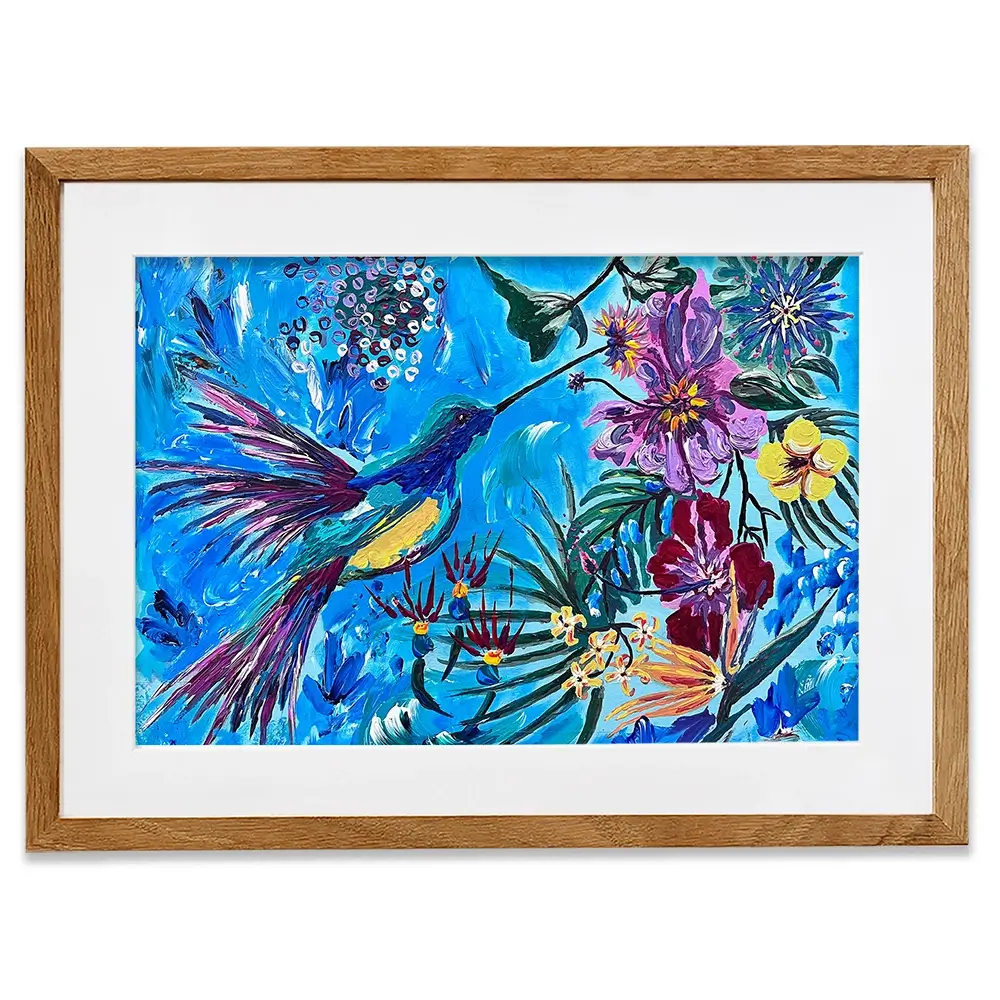 Hummingbirds In Flight Framed Art Print Hummingbirds In Flight Framed Art Print wall art product Jo Mulligan