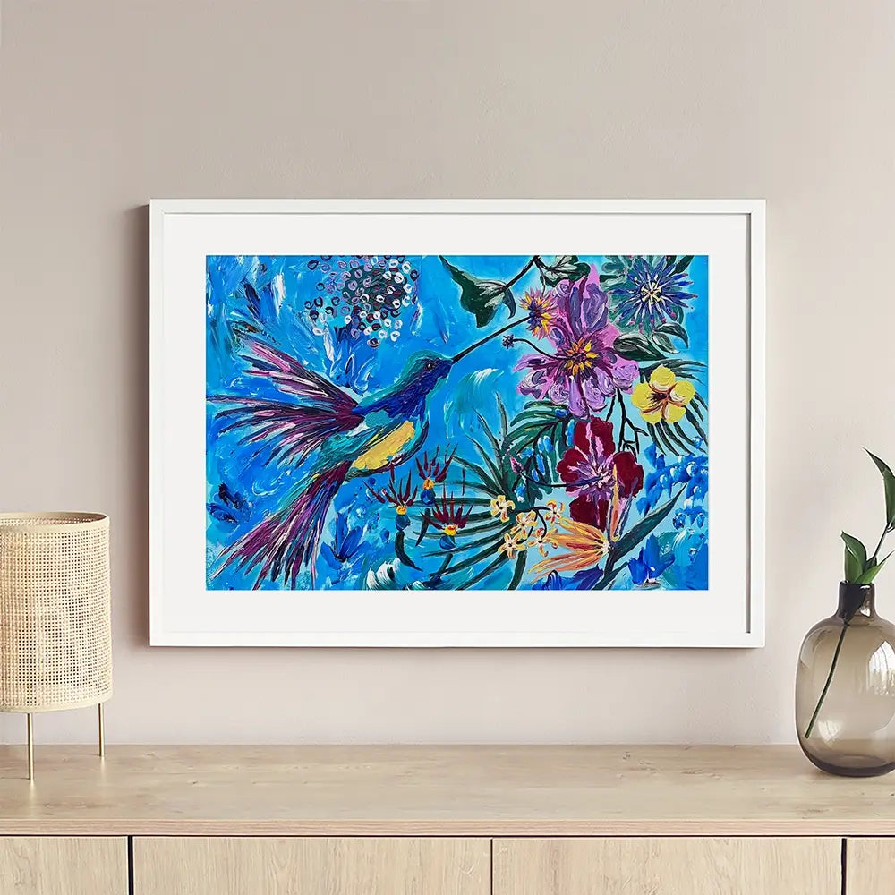 Hummingbirds In Flight Framed Art Print Hummingbirds In Flight Framed Art Print wall art product Jo Mulligan