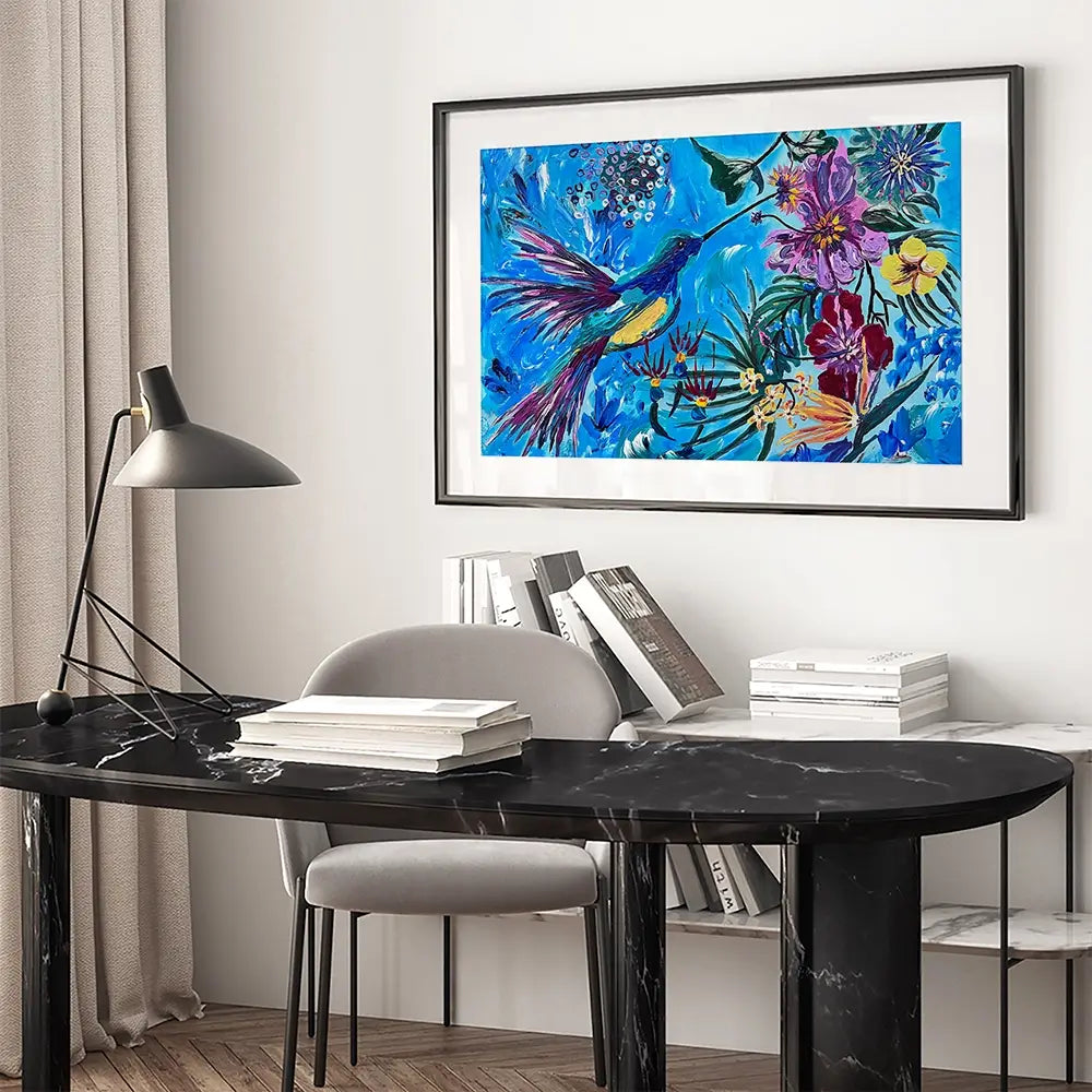 Hummingbirds In Flight Framed Art Print Hummingbirds In Flight Framed Art Print wall art product Jo Mulligan