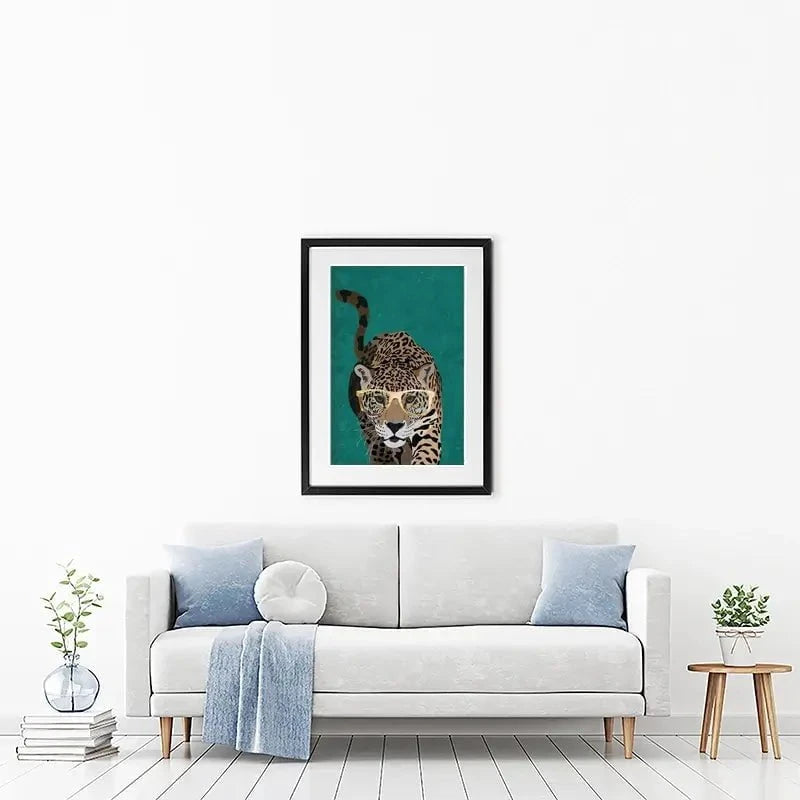 Hunting Leopard Close Up Framed Art Print Hunting Leopard Close Up Framed Art Print wall art product Sarah Manovski
