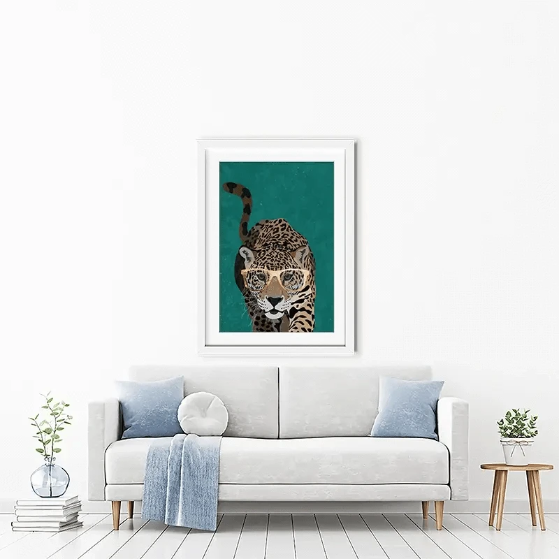 Hunting Leopard Close Up Framed Art Print Hunting Leopard Close Up Framed Art Print wall art product Sarah Manovski