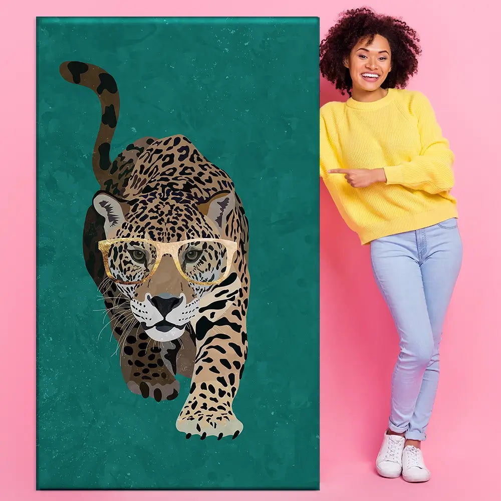 Hunting Leopard Oversized Canvas Print Hunting Leopard Oversized Canvas Print wall art product Sarah Manovski
