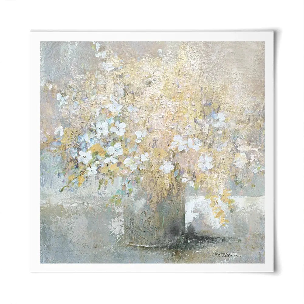 Hushed Gold Bouquet Square Art Print Hushed Gold Bouquet Square Art Print wall art product Carol Robinson