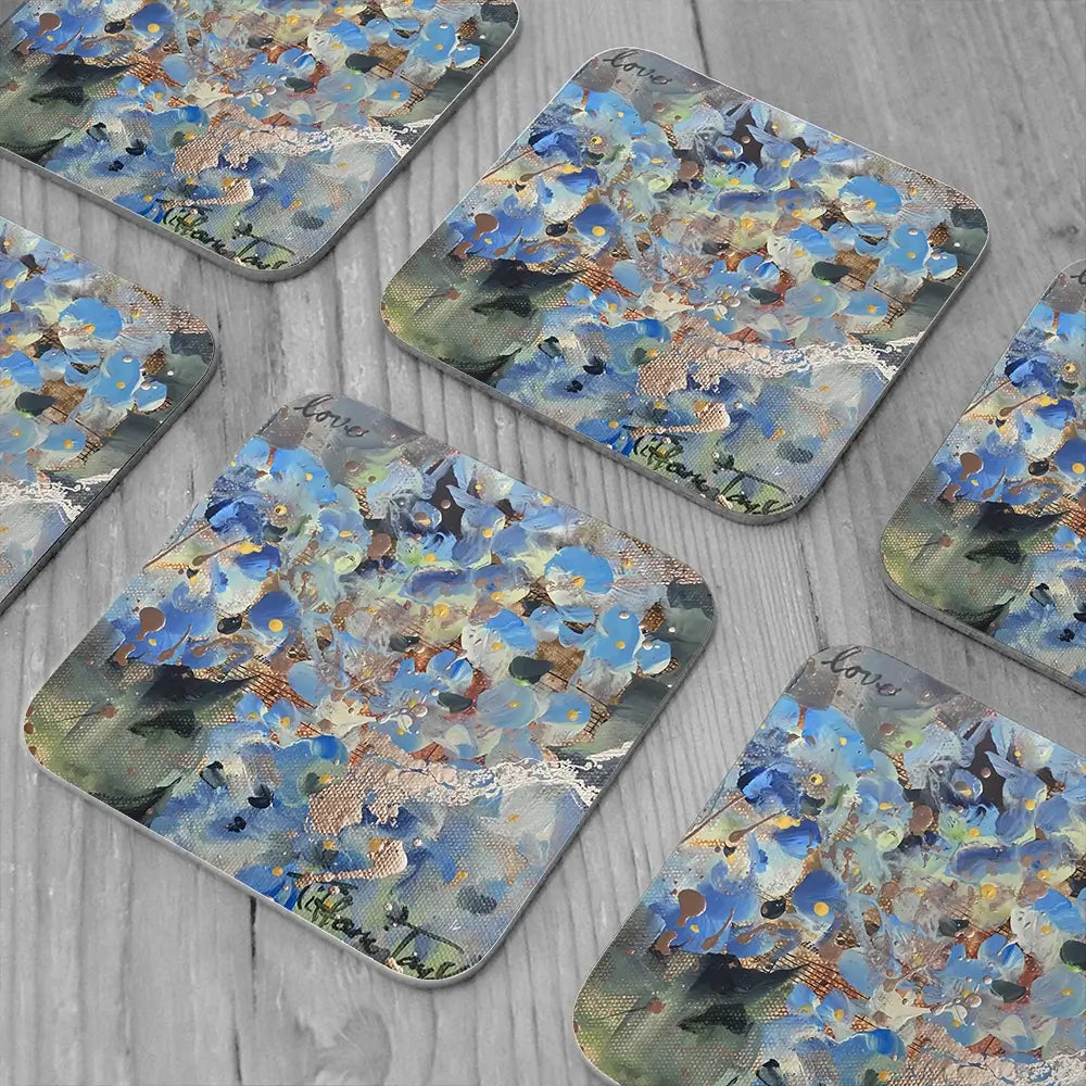 Hydrangeas Love Coaster Set Hydrangeas Love Coaster Set wall art product Tiffani Taylor - Independent