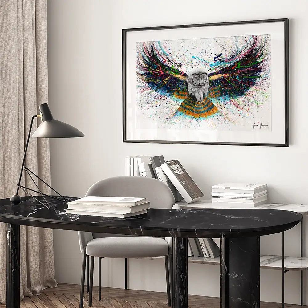 Hypnotic Twilight Owl Framed Art Print Hypnotic Twilight Owl Framed Art Print wall art product Ashvin Harrison