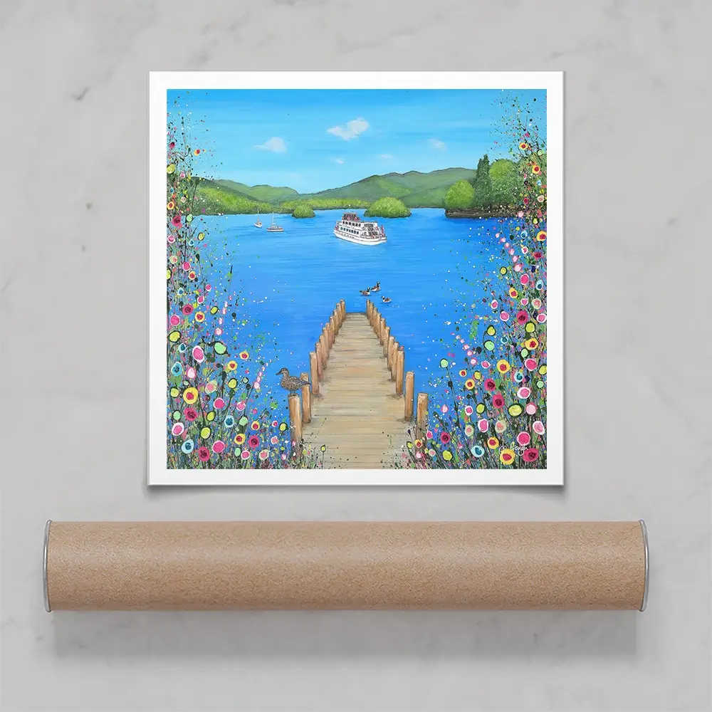 I Lost My Heart At The Lake Square Art Print I Lost My Heart At The Lake Square Art Print wall art product Jo Gough