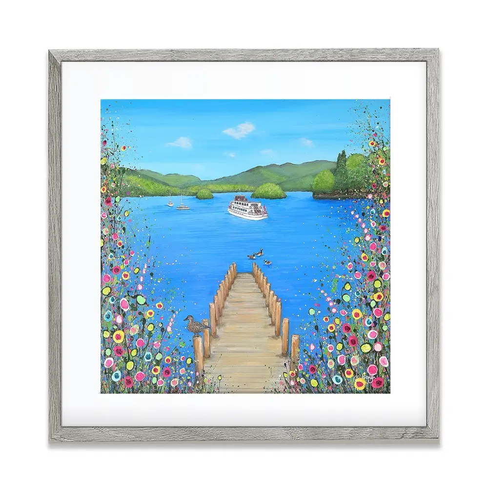 I Lost My Heart At The Lake Square Framed Art Print I Lost My Heart At The Lake Square Framed Art Print wall art product Jo Gough