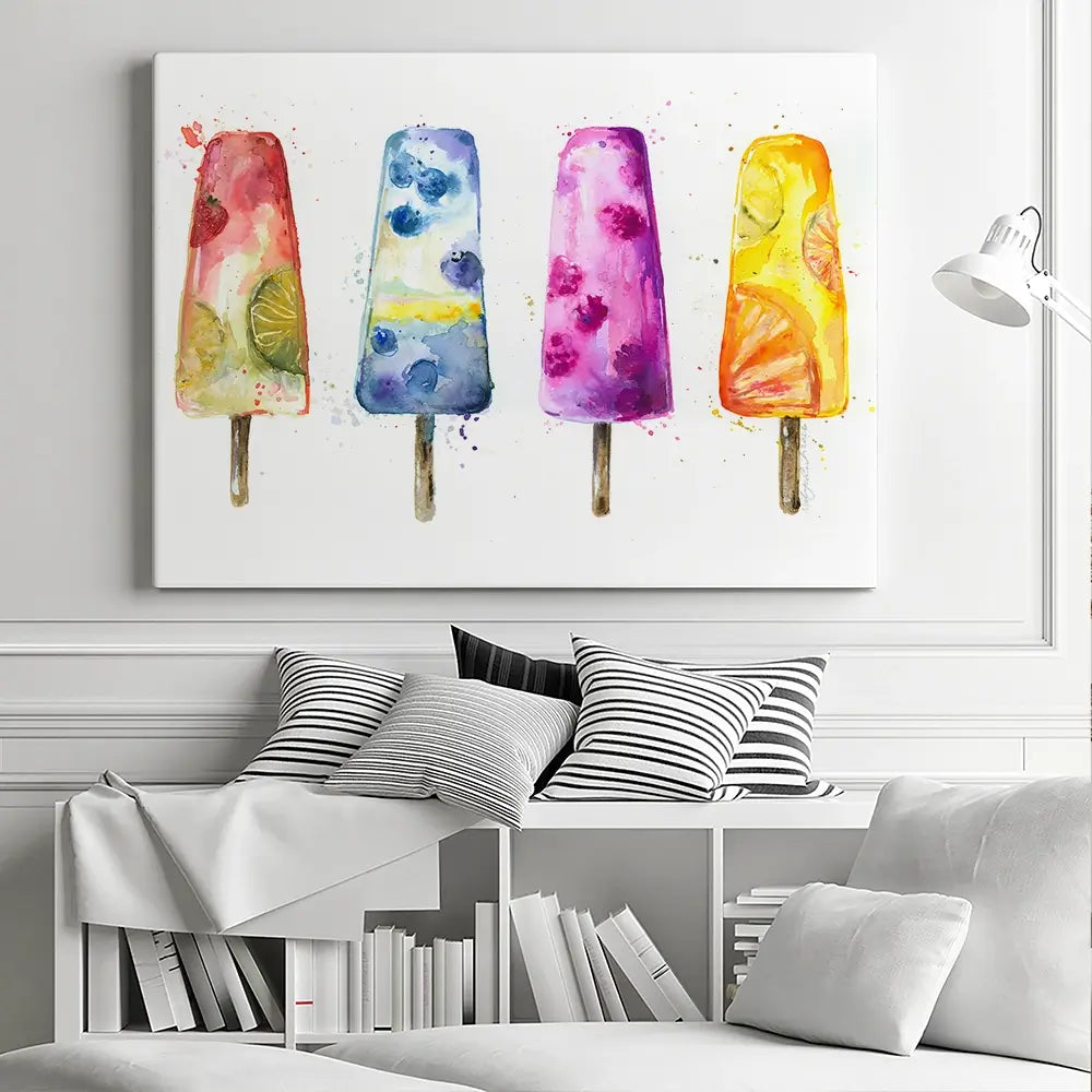 Ice Pops Canvas Print Ice Pops Canvas Print wall art product Nicola Jane Rowles