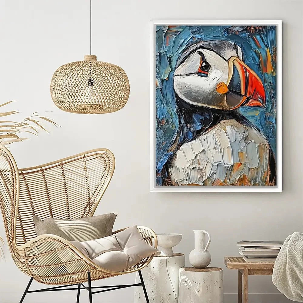 Impasto Puffin Canvas Print Impasto Puffin Canvas Print wall art product David Alexander Elder