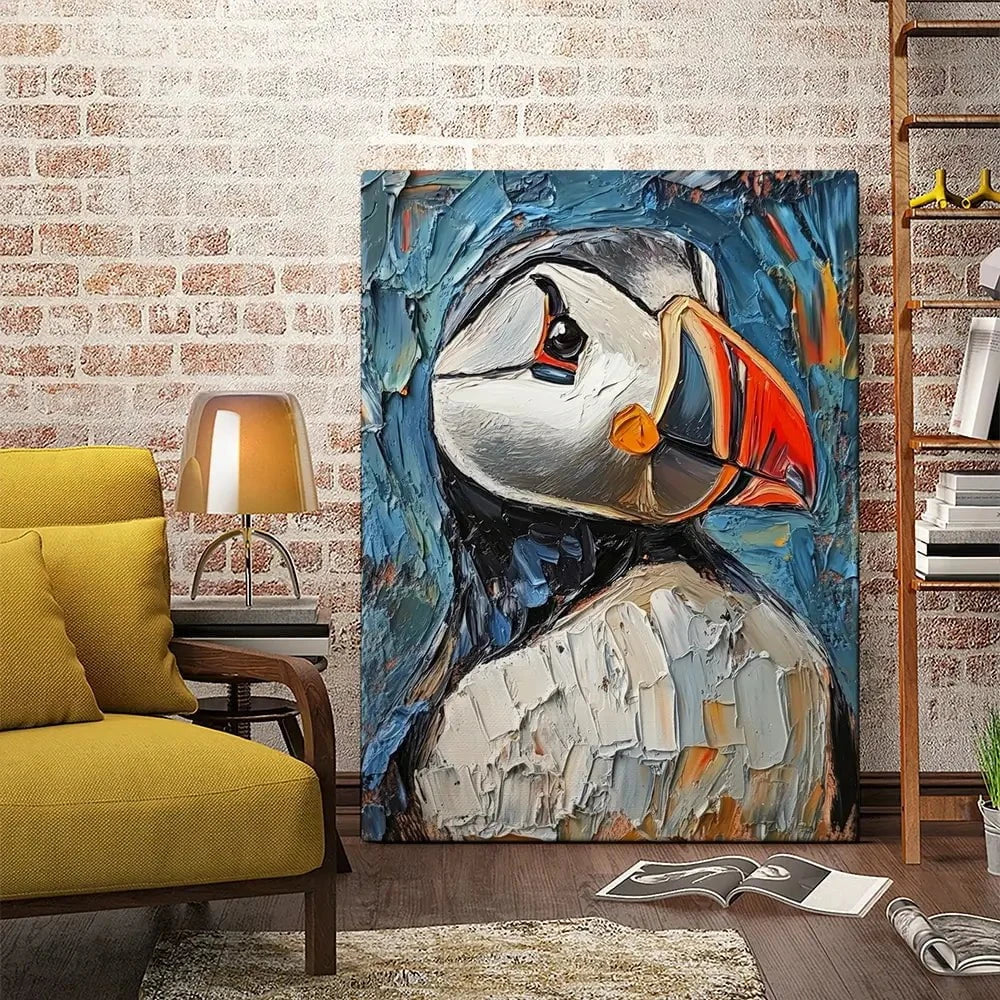 Impasto Puffin Canvas Print Impasto Puffin Canvas Print wall art product David Alexander Elder