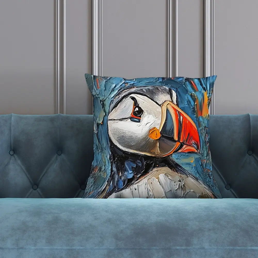 Impasto Puffin Cushion Impasto Puffin Cushion wall art product David Alexander Elder