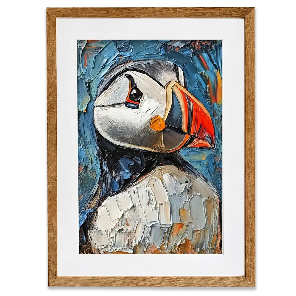 Impasto Puffin Framed Art Print Impasto Puffin Framed Art Print wall art product David Alexander Elder