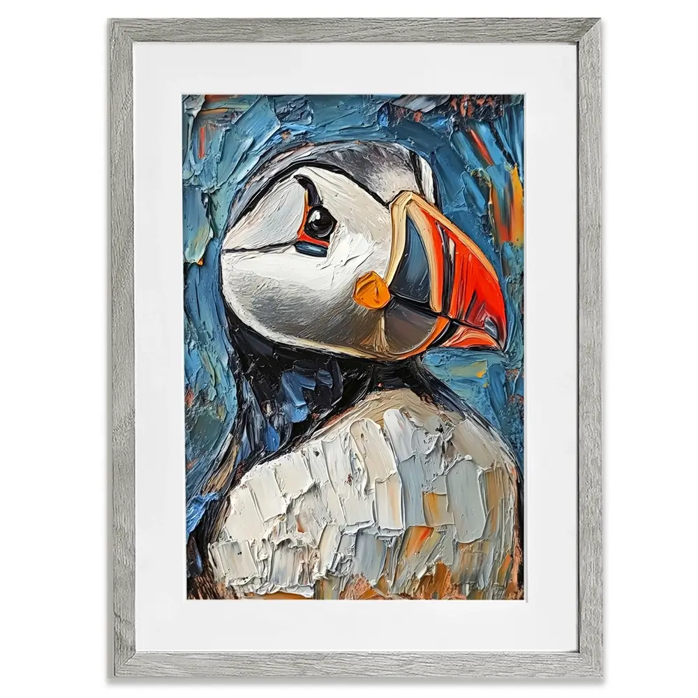 Impasto Puffin Framed Art Print Impasto Puffin Framed Art Print wall art product David Alexander Elder