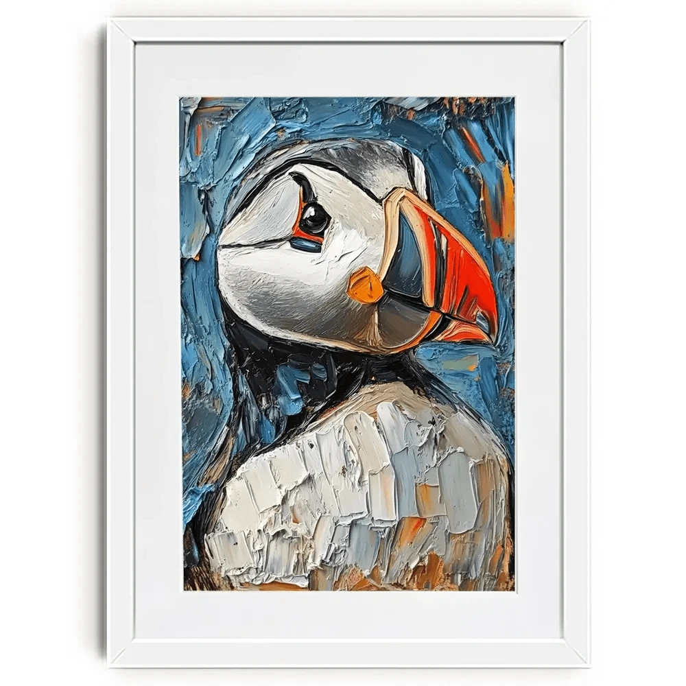 Impasto Puffin Framed Art Print Impasto Puffin Framed Art Print wall art product David Alexander Elder