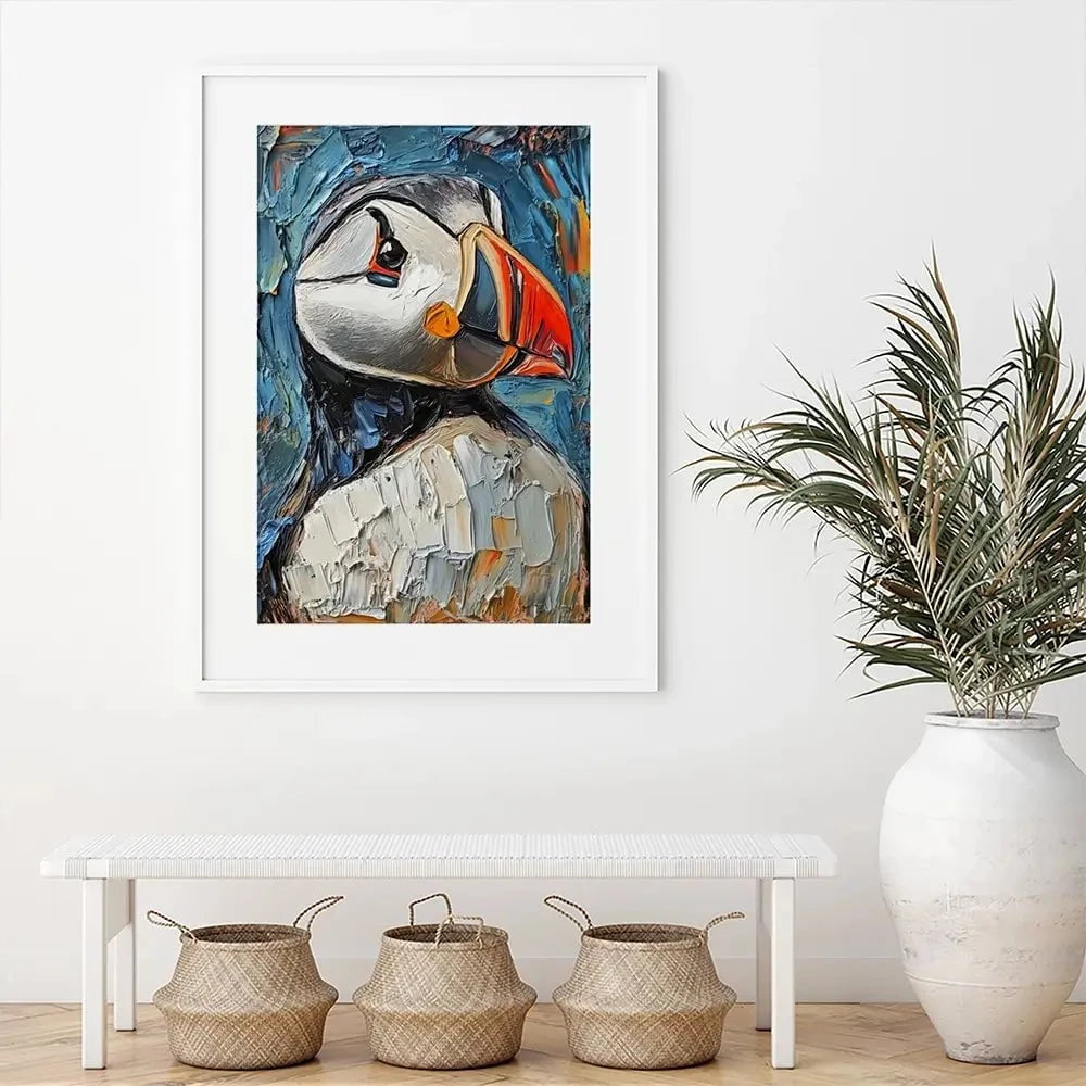 Impasto Puffin Framed Art Print Impasto Puffin Framed Art Print wall art product David Alexander Elder