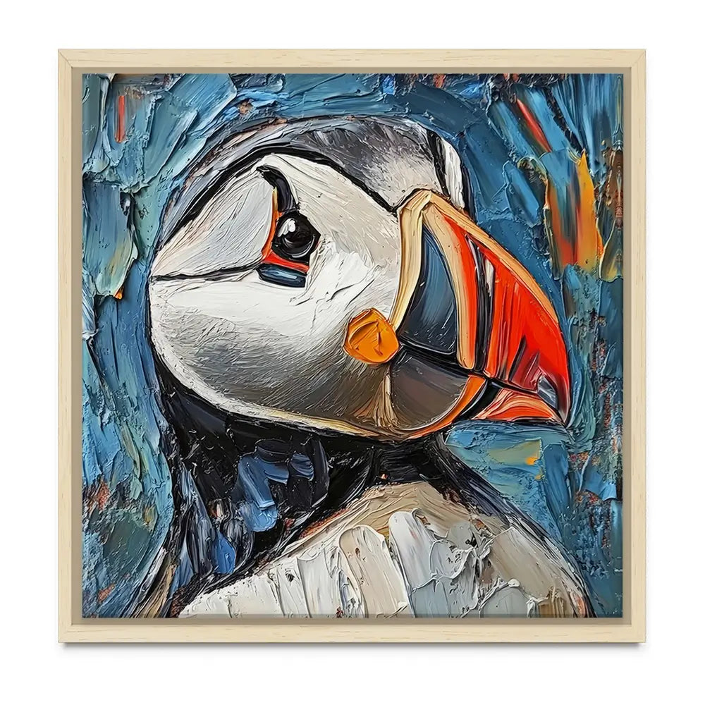 Impasto Puffin Oversized Canvas Print Impasto Puffin Oversized Canvas Print wall art product Art Print Shop