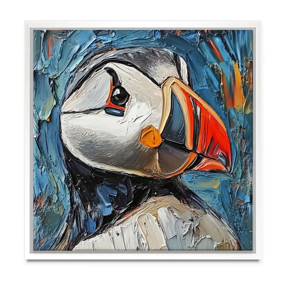 Impasto Puffin Oversized Canvas Print Impasto Puffin Oversized Canvas Print wall art product Art Print Shop