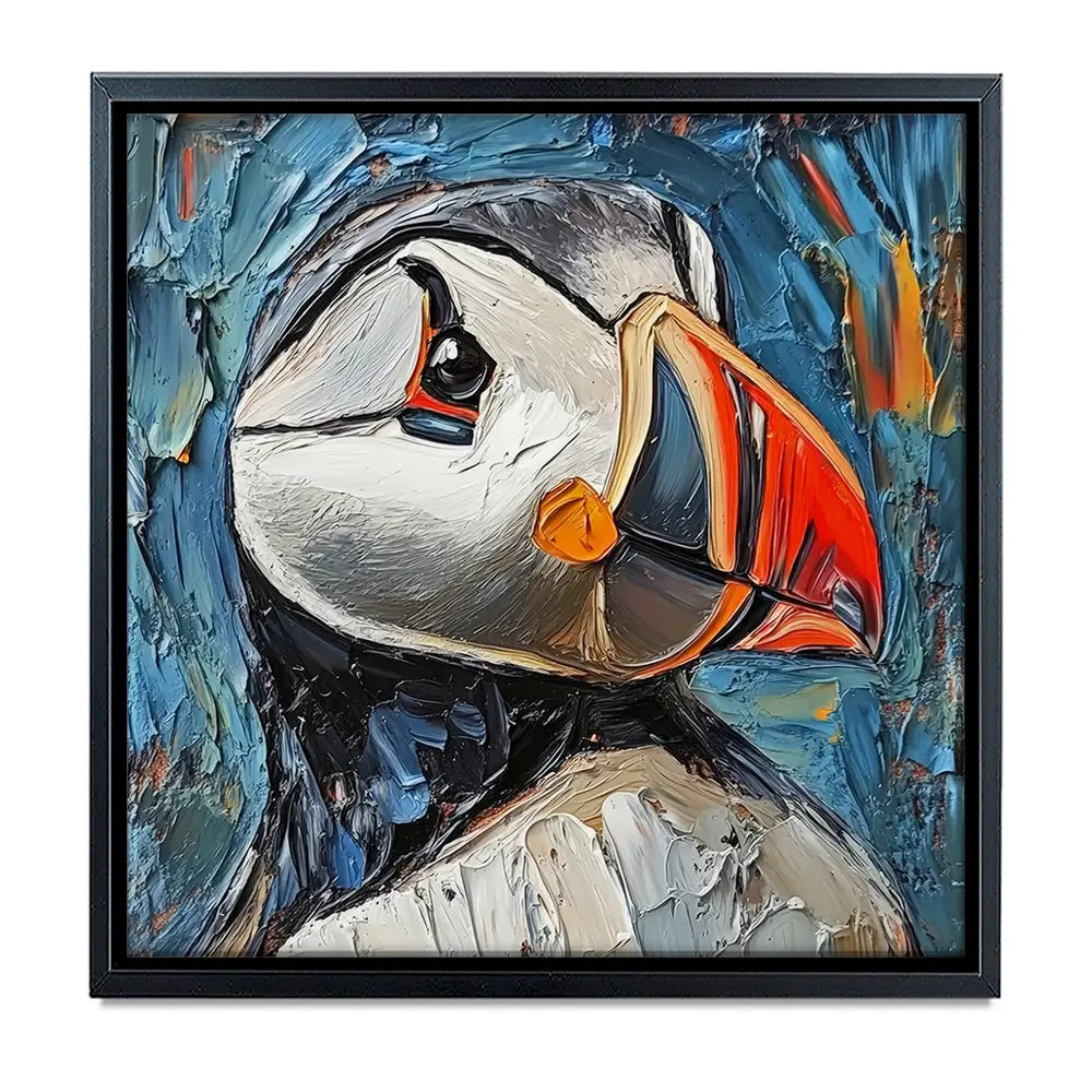Impasto Puffin Oversized Canvas Print Impasto Puffin Oversized Canvas Print wall art product Art Print Shop