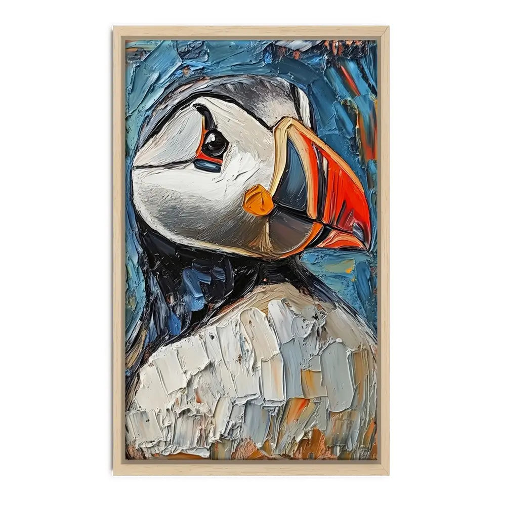 Impasto Puffin Oversized Canvas Print Impasto Puffin Oversized Canvas Print wall art product Art Print Shop