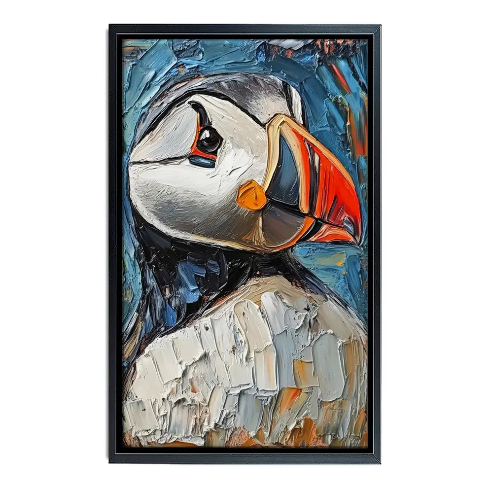 Impasto Puffin Oversized Canvas Print Impasto Puffin Oversized Canvas Print wall art product Art Print Shop