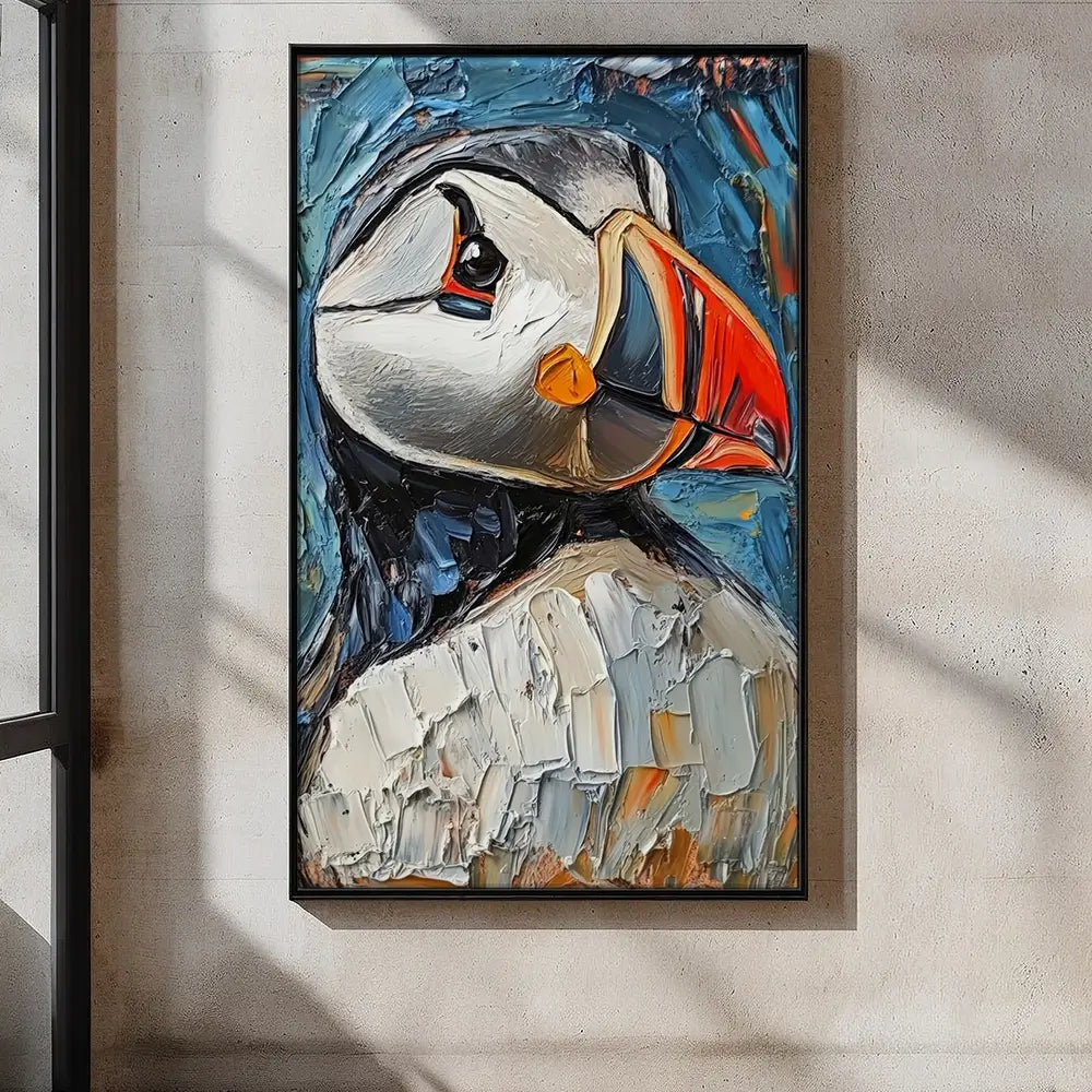 Impasto Puffin Oversized Canvas Print Impasto Puffin Oversized Canvas Print wall art product Art Print Shop
