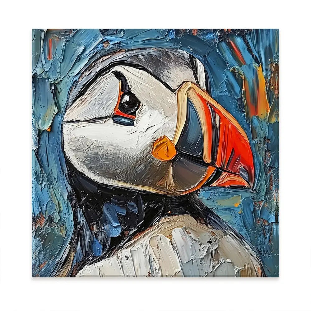 Impasto Puffin Oversized Canvas Print Impasto Puffin Oversized Canvas Print wall art product Art Print Shop