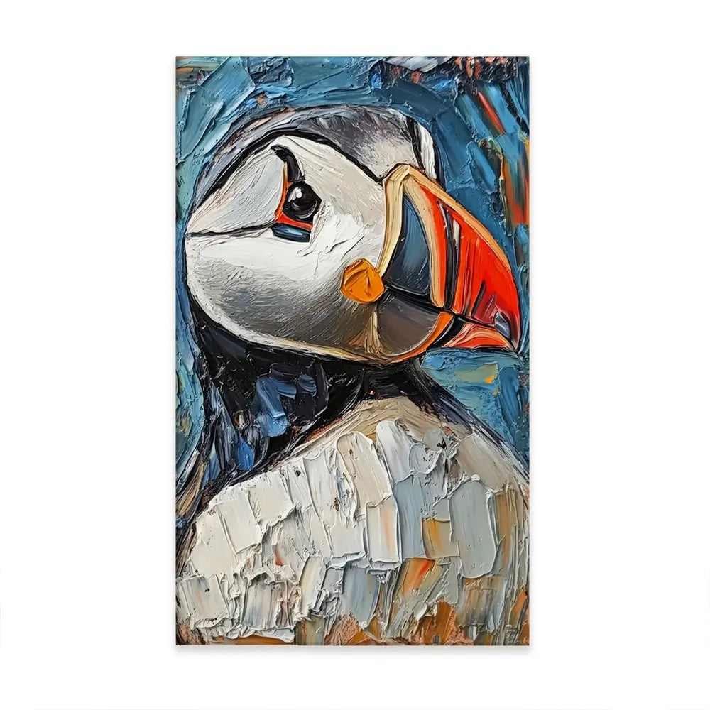 Impasto Puffin Oversized Canvas Print Impasto Puffin Oversized Canvas Print wall art product Art Print Shop