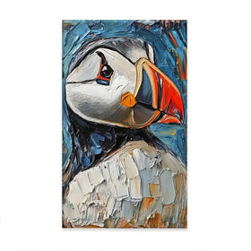 Impasto Puffin Oversized Canvas Print Impasto Puffin Oversized Canvas Print wall art product Art Print Shop