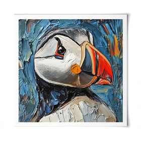 Impasto Puffin Square Art Print Impasto Puffin Square Art Print wall art product David Alexander Elder