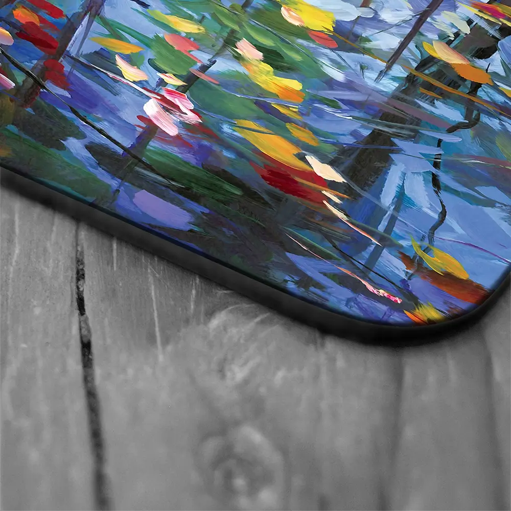 Impressionistic Reflection Of Autumn Trees And Leaves On Water Coaster Set Impressionistic Reflection Of Autumn Trees And Leaves On Water Coaster Set wall art product Leon Devenice