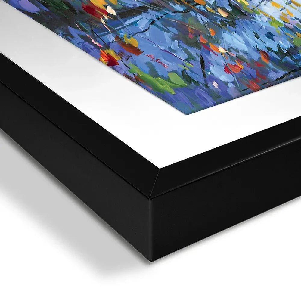 Impressionistic Reflection Of Autumn Trees And Leaves On Water Framed Art Print Impressionistic Reflection Of Autumn Trees And Leaves On Water Framed Art Print wall art product Leon Devenice