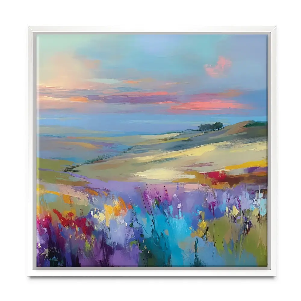 Impressions Of A Peaceful Valley Square Canvas Print Impressions Of A Peaceful Valley Square Canvas Print wall art product Leon Devenice