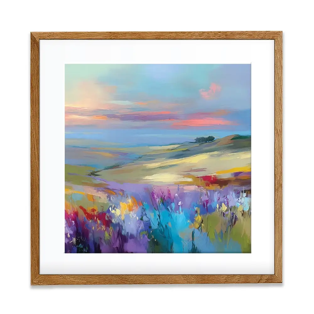 Impressions Of A Peaceful Valley Square Framed Art Print Impressions Of A Peaceful Valley Square Framed Art Print wall art product Leon Devenice