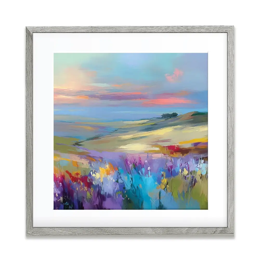 Impressions Of A Peaceful Valley Square Framed Art Print Impressions Of A Peaceful Valley Square Framed Art Print wall art product Leon Devenice