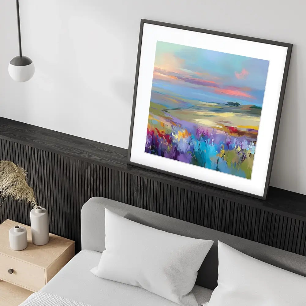 Impressions Of A Peaceful Valley Square Framed Art Print Impressions Of A Peaceful Valley Square Framed Art Print wall art product Leon Devenice