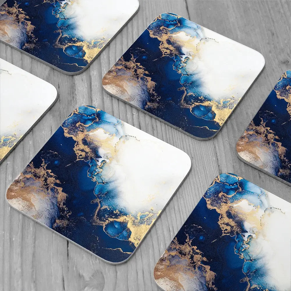 In The Deep Blue Coaster Set In The Deep Blue Coaster Set wall art product Art Print Shop