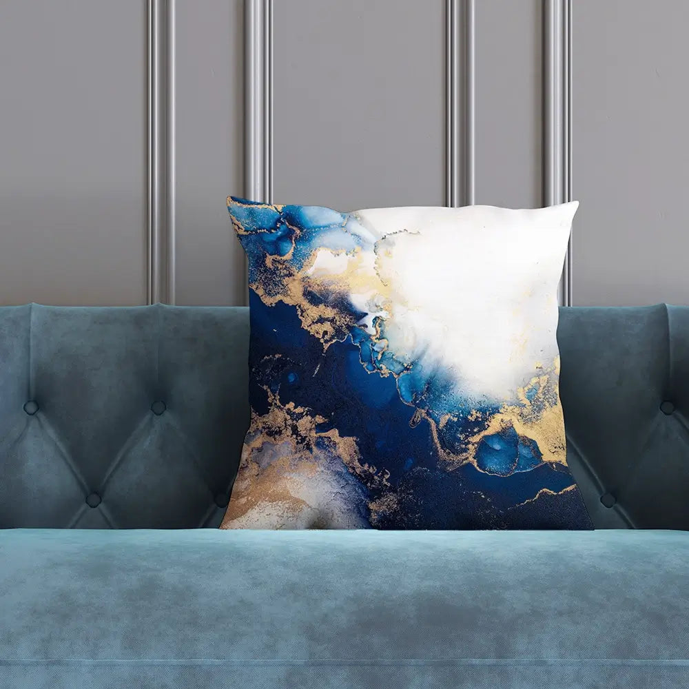 In The Deep Blue Cushion In The Deep Blue Cushion wall art product Art Print Shop
