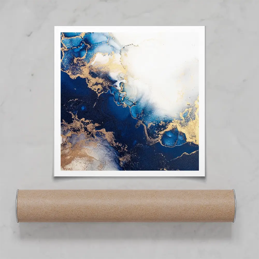 In The Deep Blue Square Art Print In The Deep Blue Square Art Print wall art product Art Print Shop