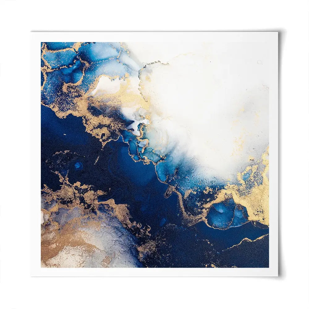 In The Deep Blue Square Art Print In The Deep Blue Square Art Print wall art product Art Print Shop