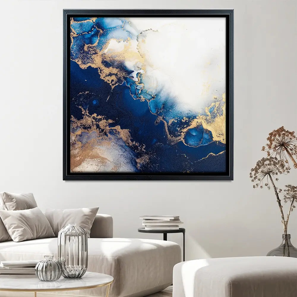 In The Deep Blue Square Canvas Print In The Deep Blue Square Canvas Print wall art product Art Print Shop