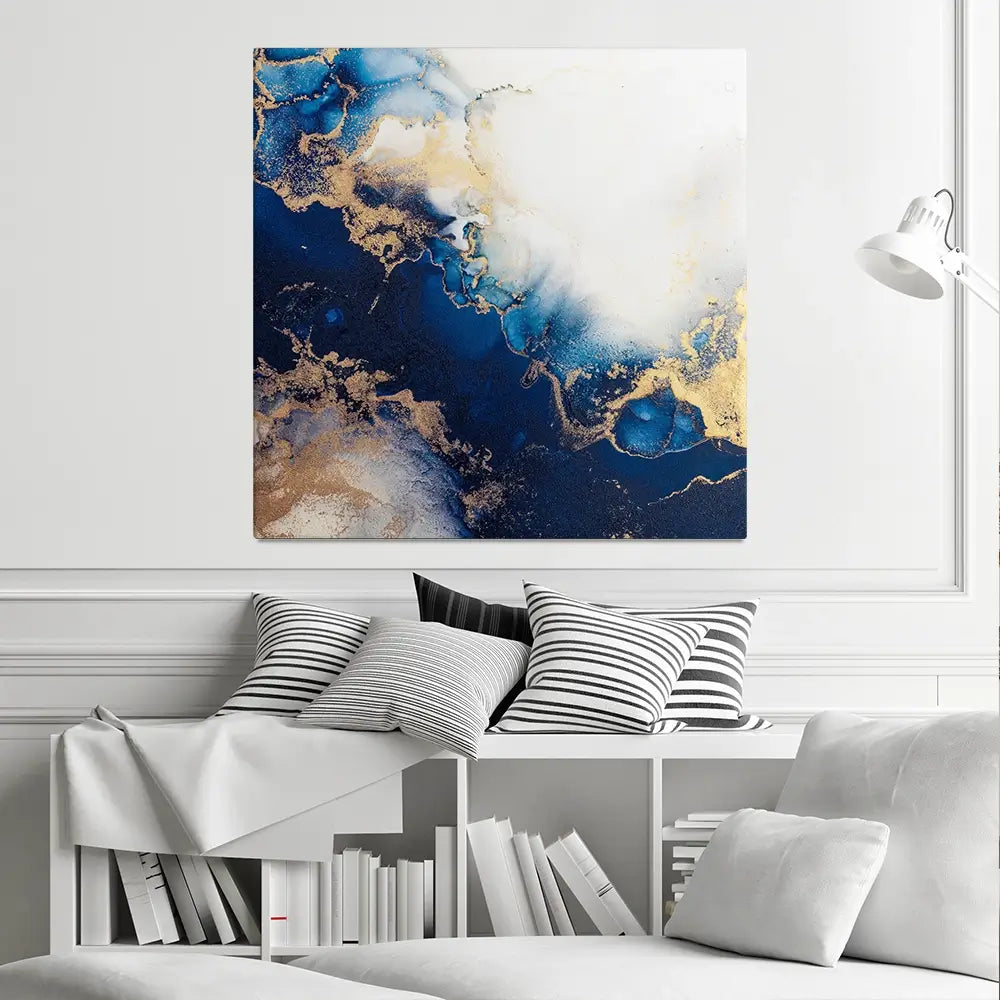 In The Deep Blue Square Canvas Print In The Deep Blue Square Canvas Print wall art product Art Print Shop